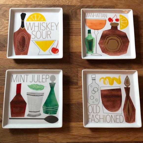 Crate&Barrel Other - Crate & Barrel bar plates (w/recipes on reverse!)